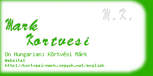 mark kortvesi business card